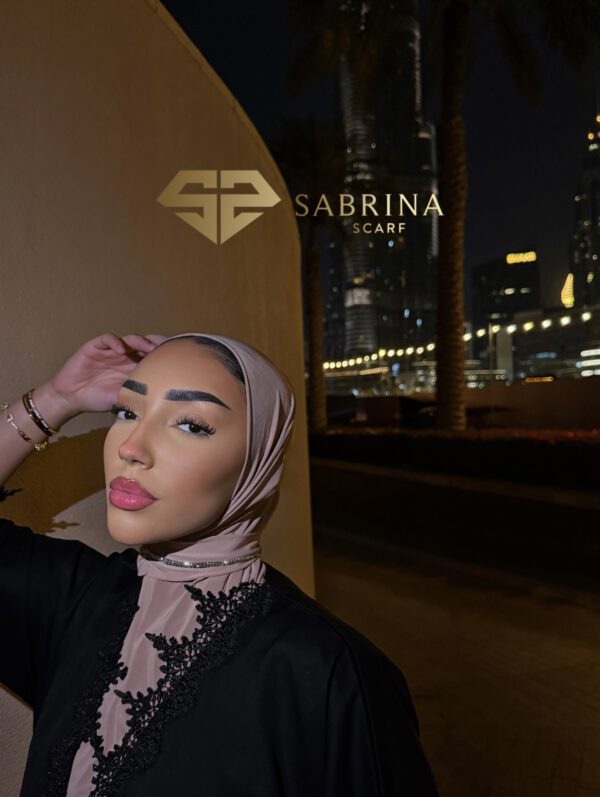The Instant Hijab Deluxe "Beige/Silver" - Image 2