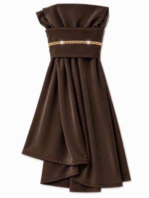 The Instant Hijab Deluxe "Smokey Brown/Gold"